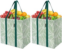 Reusable Grocery Bags 2 Pack Heavy Duty Foldable Tote Antique Folidage
