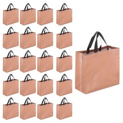 24Pcs Reusable Gift Bags with Handles 10.6 x 13 Inch Rose Gold