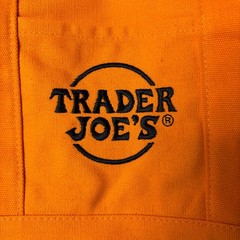 LOT 2x — Trader Joe’s Canvas MINI Tote Bag — Halloween Trick Treat Orange Purple