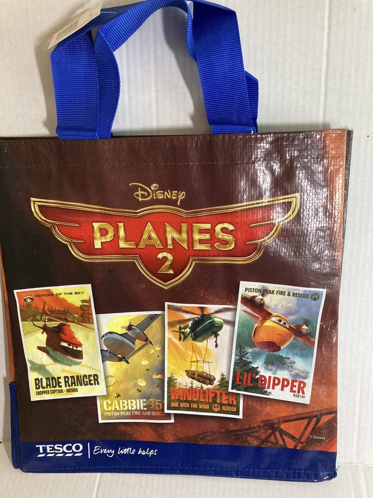 Tesco Planes 2 Tote Bag Dusty Blade Cabbie Dipper Wind Disney Pixar Eco Gift New