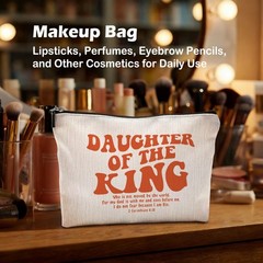 Christian Gifts for Women, Makeup Bag, Groovy Daughter of the King
