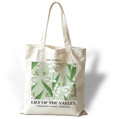 Flower Canvas Tote Bag, May Dily of The Valley Reusable Shoulder Bags, Gifts …