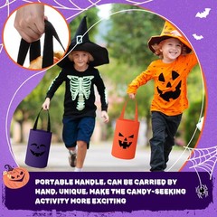Sunnymove 6 Pack Halloween Trick or 9.4 x 5.9 inches, Purple,Orange,Green