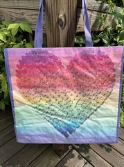 NEW Shopping Bag~HEART ❤️Earth World 🌎REUSABLE Tote Bag~PASTEL HEARTS ❣️