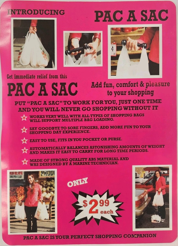 PAC A SAC Handle. Plastic Bag Handle. NEW. USA Made.