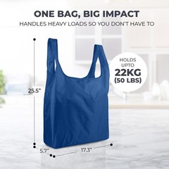 Zulay Kitchen 5 Pack 50 Pound Reusable Grocery Bags -Large Foldable Reusable Bag
