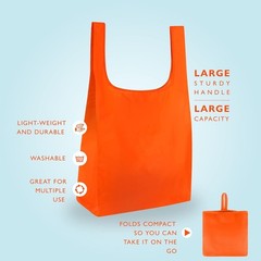 Bolsas de compras reutilizables lavables plegables poliester paquete de 10