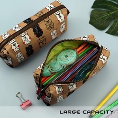 LParkin Lucky Japanese Cat Pencil 7.5 inches x 3.5 x 2.25 inches, gray