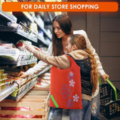 5 Pcs Fruit Micro Tote Bag – Reusable Grocery Bags Foldable with 15″X15″ Capacit