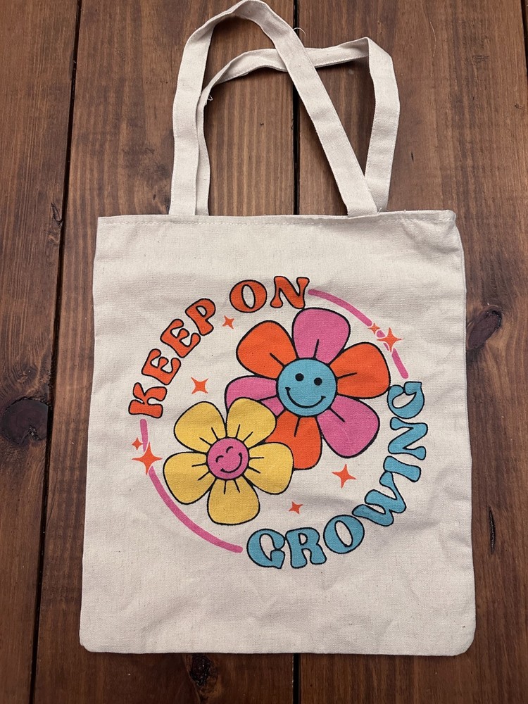 Keep On Growing Canvas Shopping Bag New