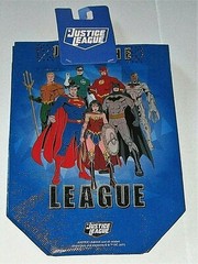 JUSTICE LEAGUE SMALL REUSABLE TOTE BAGS 2 Pack 7″ x 9.25″ x 3″ 2 Designs