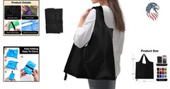 Reusable Shopping Tote Bag Compatible with Most Grocery Brands Polyester Fold…