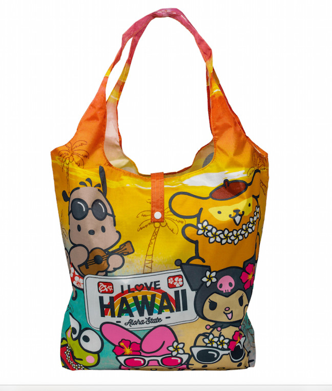 HELLO KITTY & FRIENDS HAWAII REUSABLE SHOPPING BAG FOLDABLE TOTE