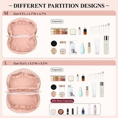 MSTONAL Travel Makeup Bag, Large Capacity Cosmetic Bags for Large, L Pink