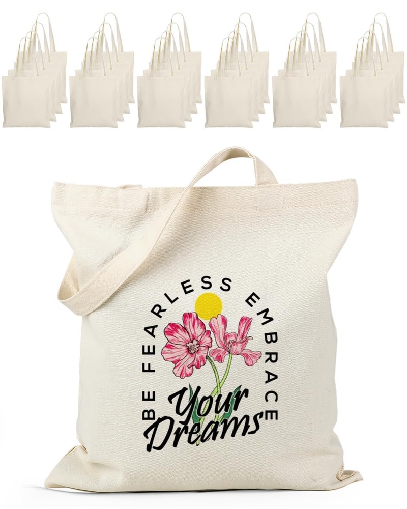 24 Pack Large Canvas Tote Bag Bulk, 14.5×16.3 Inches Blank Tote Bags for DIY …