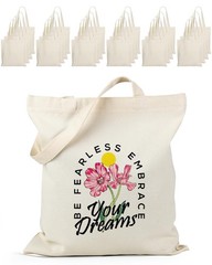 24 Pack Large Canvas Tote Bag Bulk, 14.5×16.3 Inches Blank Tote Bags for DIY …