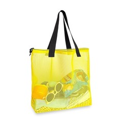 Reusable 4Pack Colorful Mesh Beach Tote Bags,Mesh Shopping Bag With Drawstrin…