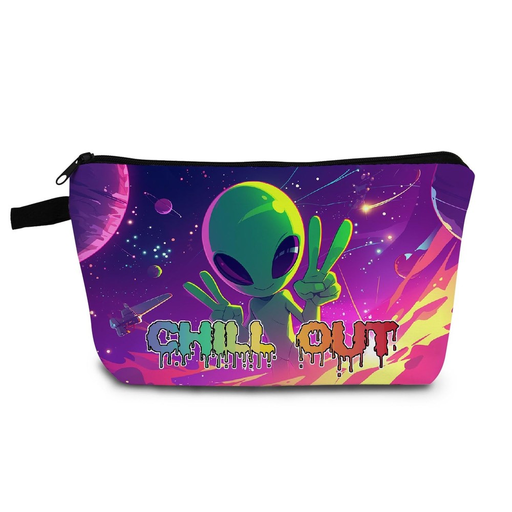 YULUENZE Funny Alien Gift Pattern Makeup Bag Cute Small hzt0099