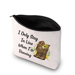 PXTIDY Line Dancing Cosmetic Bag Dance Gifts Country ONE SIDE, beige