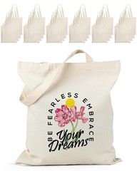 24 Pack Large Canvas Tote Bag Bulk, 14.5×16.3 Inches Blank Tote Bags for DIY …