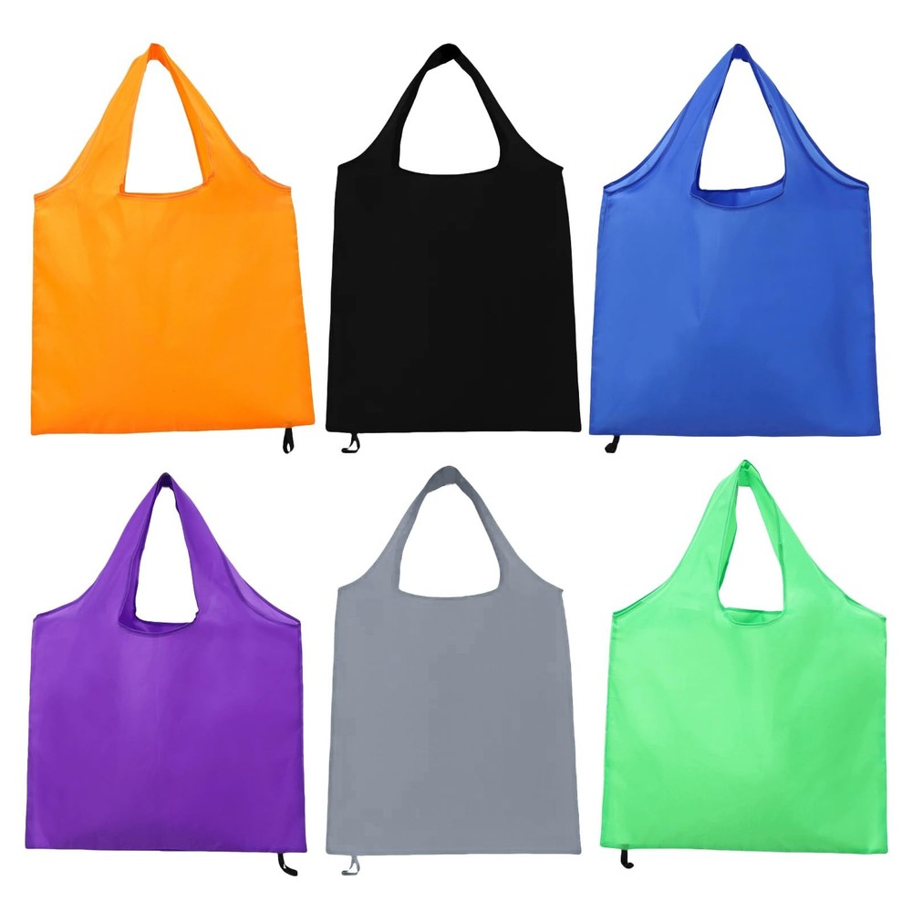 6 PCS Foldable Reusable Grocery Bags Washable Extra Large Lightweight Poly
