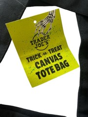 NWT 2025 Trader Joe’s Lot of 2 Mini Halloween Orange & Black Canvas Tote Bags