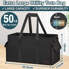 Standing Utility Tote Bag With 3 Pockets Extra Large Utility Tote Bag With Hard