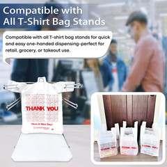 White Thank You T Shirt Bag Grocery Reusable & Disposable 11”X6”X21” 100PCS