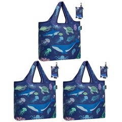 1 PCS Reusable Grocery Bag Heavy Duty Foldable Shopping Tote 3 Whales