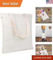 10-Pack Economical 11.8″x13″ Cotton Tote Bags, Lightweight Small Reusable Gro…