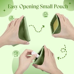 ISKYBOB Pouchic – Personalized Snap Closure Leather Organizer Medium, Macaron