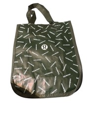 Lululemon Small Reusable Shopping Tote Bag Snap Button Close Green 9″ x 11.5”