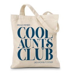 Cool Auntie Club Portable Tote Bag, Like a Mom But Cooler Humorous Quote Reus…