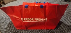 2 Harbor Freight Red Shopping Packing Bags – XXL 21½ x 14 x 13¾ 19 gallon 55 lb