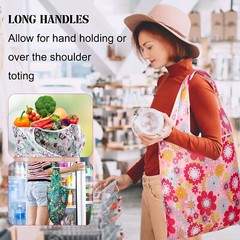 24 PCS Reusable Grocery Bags Foldable Polyester Shopping Bags Multi Color