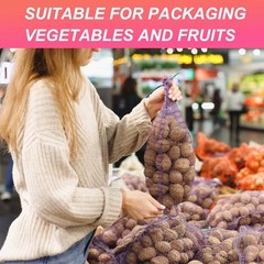 100Pcs Reusable Mesh Produce Bags 13.8 Inches Egg Hatching Bags White