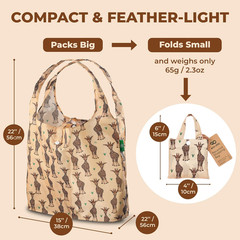 Foldable Reusable Grocery Bags – Lightweight, Recycled & Reusable Shopping Bag –