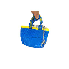 IKEA Knolig Mini Small Coin Purse Bag Zipper Keychain Blue 9x3x7cm 2 Pcs