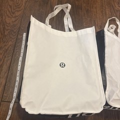 Lululemon Reusable Shopping Tote Bag Large White Black Lot 2 FAST SHIPPING