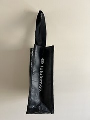 Lululemon Small Reusable Tote Bag Snap Button Black & White With All Over Print