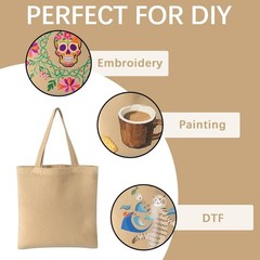 10-Pack Large Blank Canvas Bags – Reusable Tote for DIY Fun & Shopping