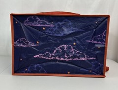 Trader Joe’s 6 Gallon Stand-Up Collapsible Grocery Tote Bag Moon Hibiscus Plane