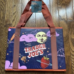 NWT Trader Joes Bag Bundle Collapsible Grocery Tote + 2 Mini Pastel Canvas Totes