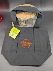 New Limited Edition Black And Orange Trader Joes Halloween Mini Canvas Tote Bag