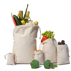Cotton Muslin Bags, 100% Organic Cotton with Double Drawstring. Premium Quali…