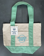 Trader Joe’s Mini Pastel Canvas Tote Bag Mint Green Limited Edition NEW W/ TAGS