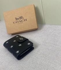 NEW Medium Corner Zip Wallet With Star Print CW530 Black