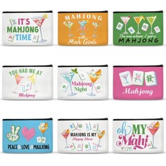 SEAOYOZO Mahjong Cocktail Cosmetic Bag 8.7 x 5.9 inches,