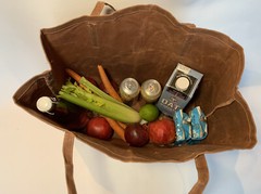 4 Large Waxed Canvas Tote Bag Grocery Bag Market bag Durable Lightweight New