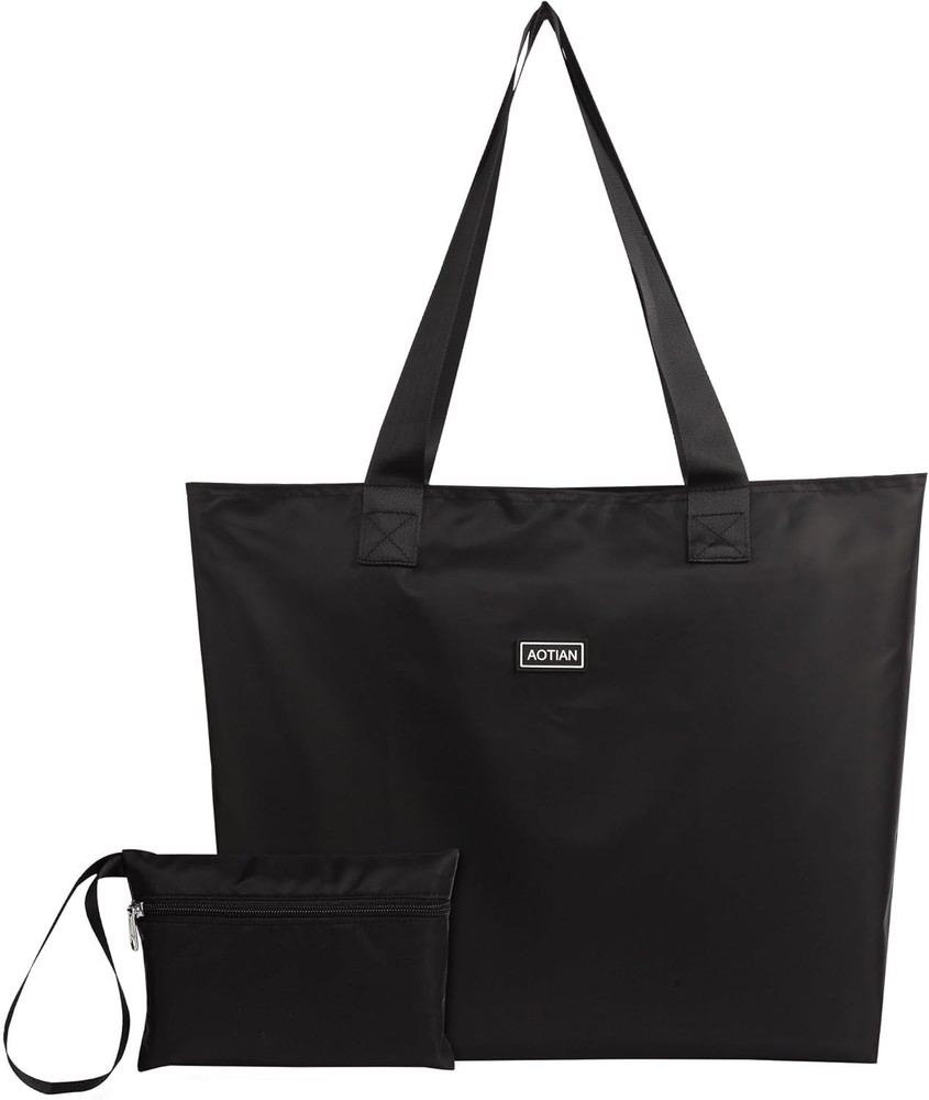 Tear-Resistant Large Reusable Grocery Tote with Waterproof Zipper Closure